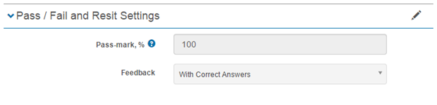 Pass/Fail and Resit settings