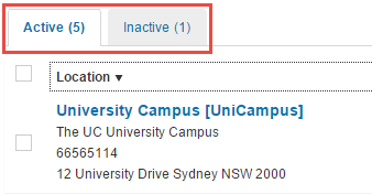 Active and Inactive tabs