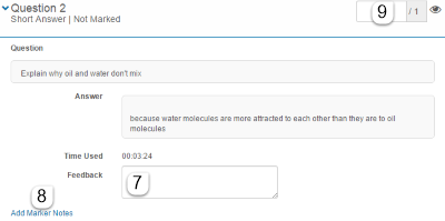 Marking with feedback
