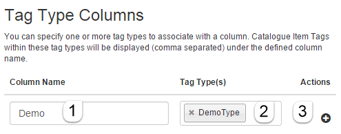 Tag Type Columns config