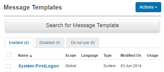 Example message template
