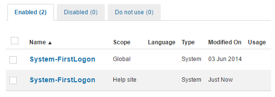 Local template in list