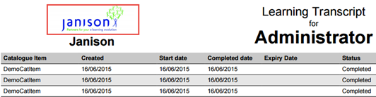 PDF transcript with logo