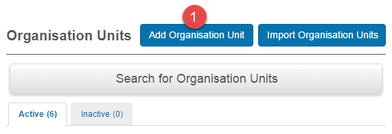 Add Organisation Unit button