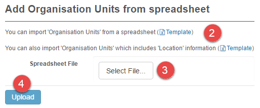 Import upload form