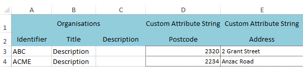 Import template example