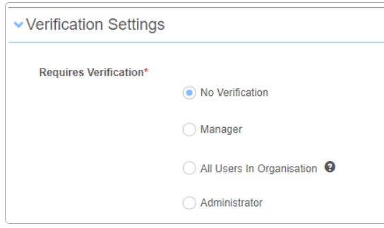 Verification settings