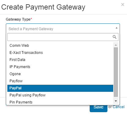 Select Payment Type