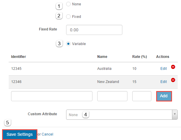 GST Settings section