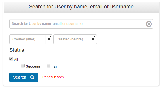 Transactions search