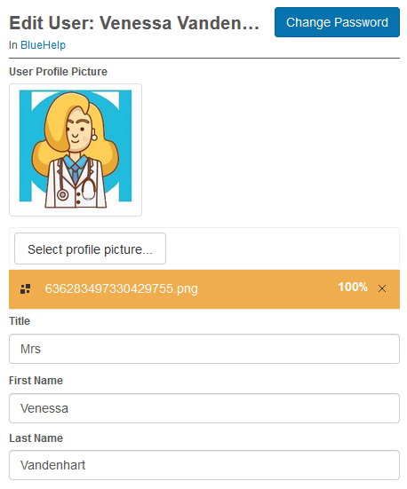 Edit my profile screen