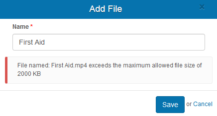 File size feedback