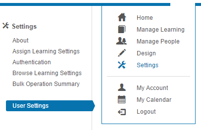 User Settings screen