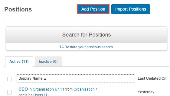 Add Position button