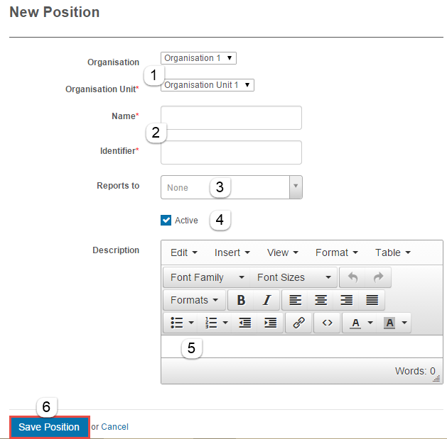 Add position form