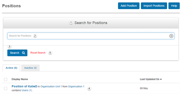 Search positions