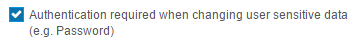 Authentication required setting