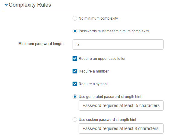 Complexity Rules section