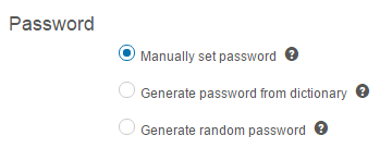 Password options for quick add