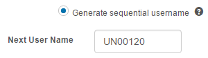 Sequential username prefix field