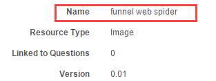Name field on resource form