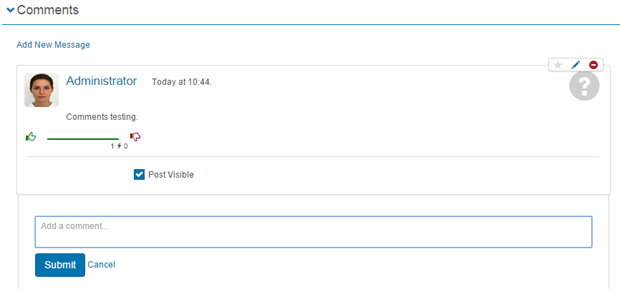 Stimulus comments section