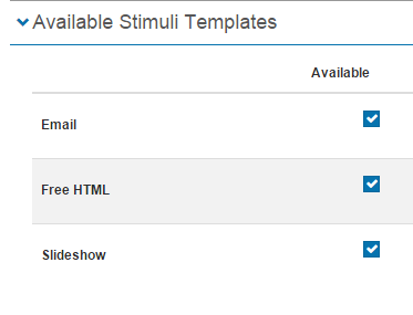 Available Stimuli Templates section