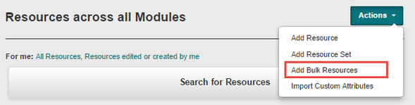 Add Bulk Resources menu