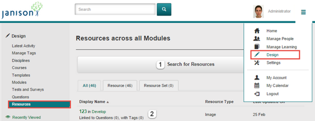 Select resource to edit