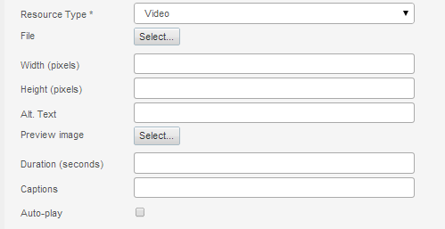 Video resource form