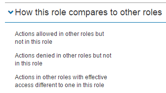 Compare roles section
