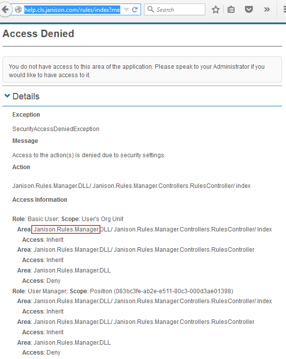 Access denied details
