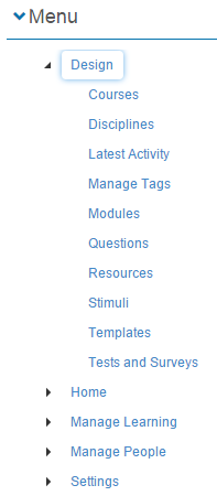 Tenant Administrator menu