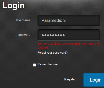 Restriction error message