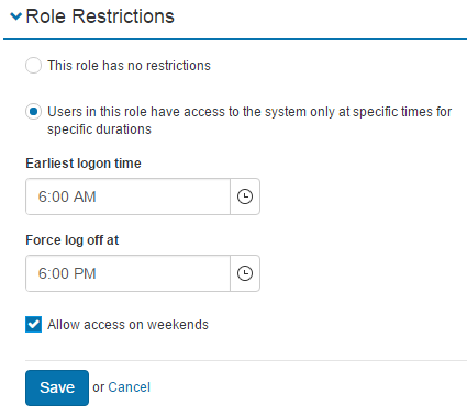 Restrictions section