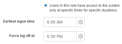 Time restrictions setting
