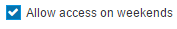 Weekend access setting