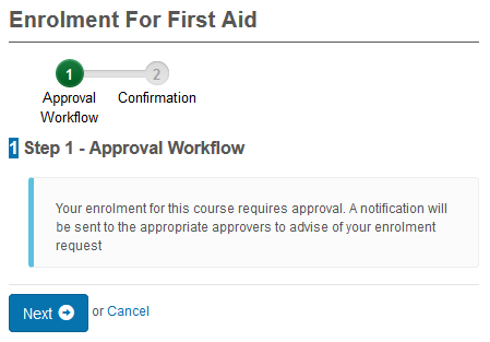 Approval required message