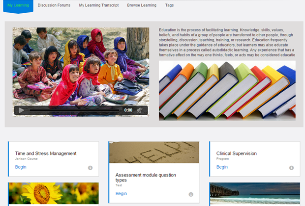 Custom page on My Learning