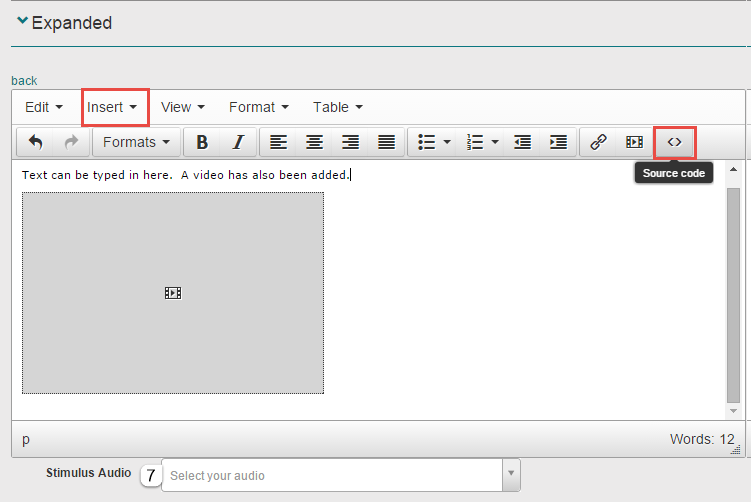 Free HTML editor with audio dropdown