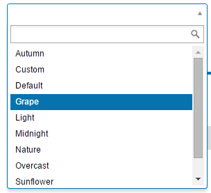 Pre-defined skins dropdown