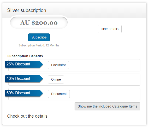Silver subscription view