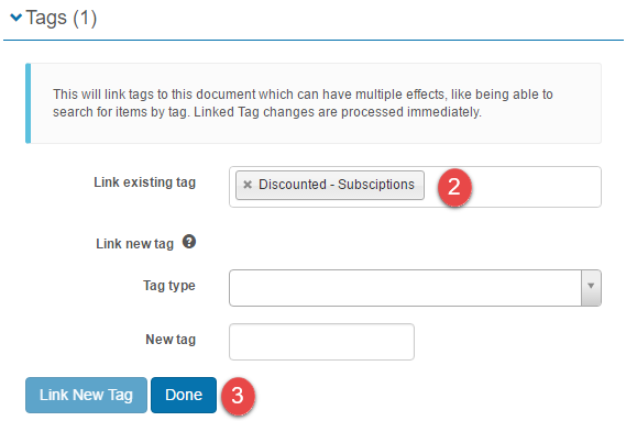 Tag selection