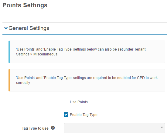 Enable tag type