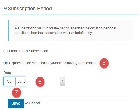 Period expires on date