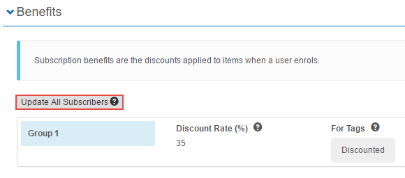 Update all subscribers button