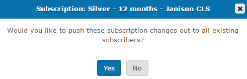 Update subscribers popup