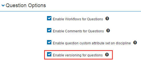 Versioning for questions