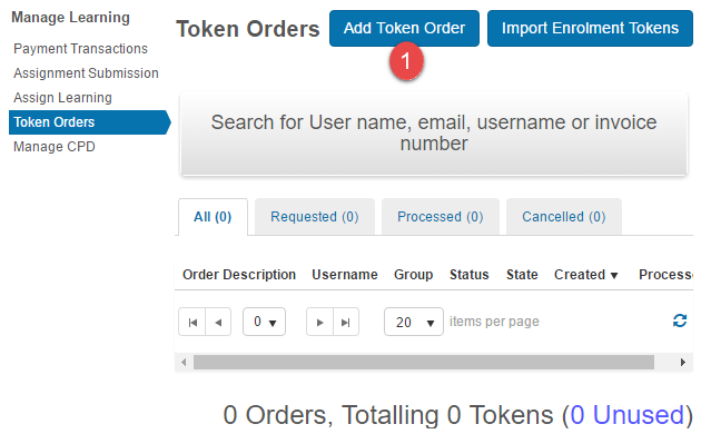 Add Token Order