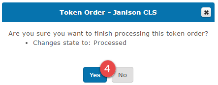 Confirm finish processing